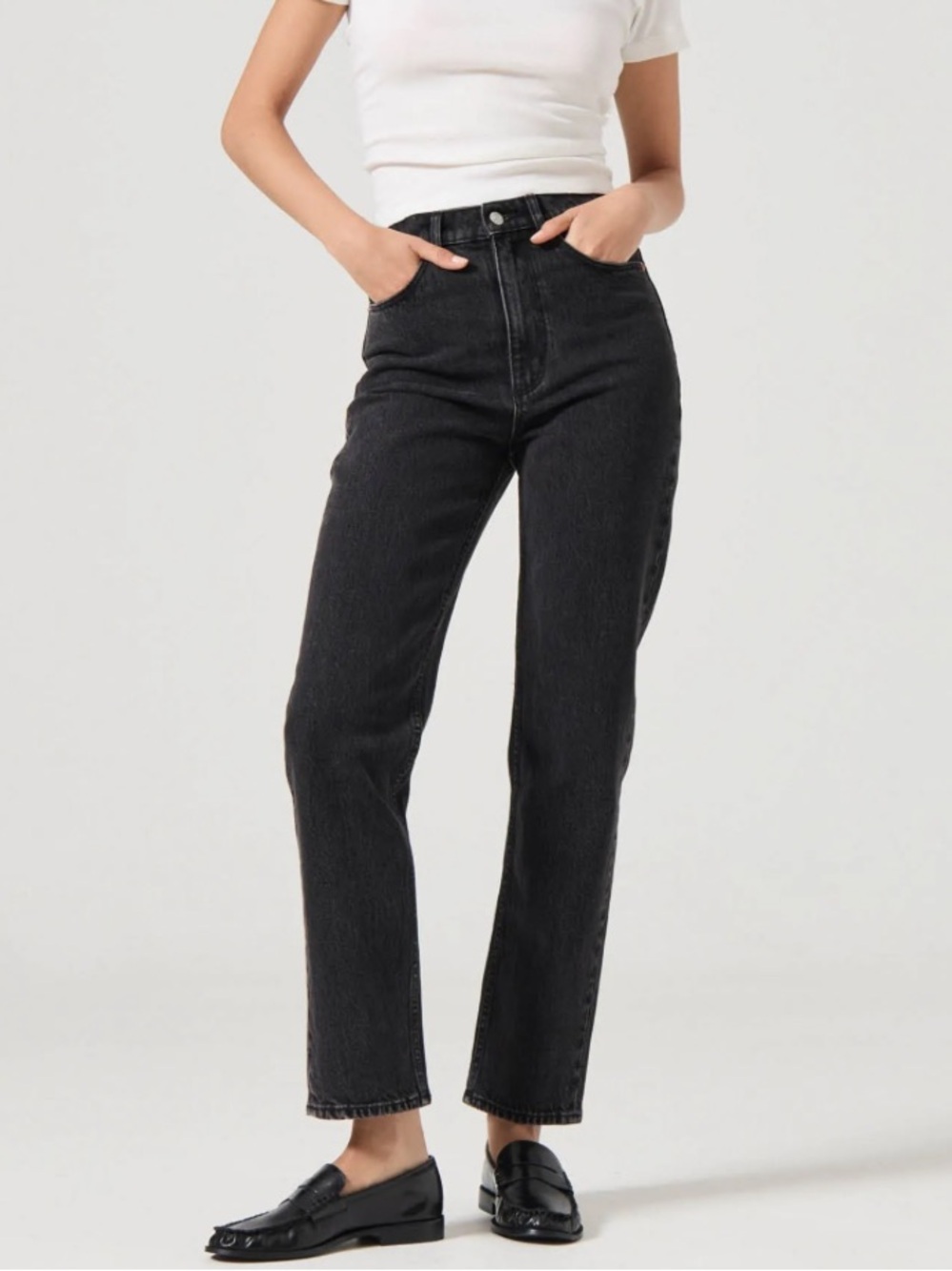ROLLA'S Black High-Rise Straight Leg Denim Jeans 26